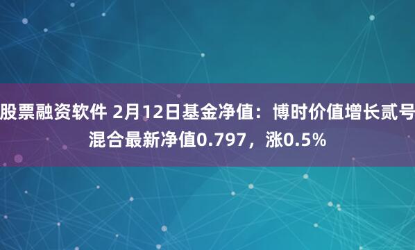 股票融资软件 2月12日基金净值：博时价值增长贰号混合最新净值0.797，涨0.5%