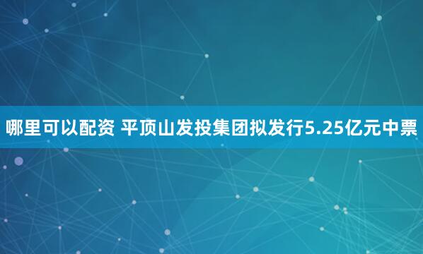 哪里可以配资 平顶山发投集团拟发行5.25亿元中票